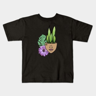 Surreal Sansevieria, Snake Plant & Swiss Cheese Leaf Kids T-Shirt